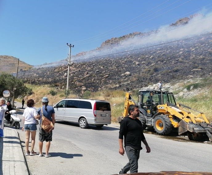 Bodrum’da otluk ve makilik alanda yangın