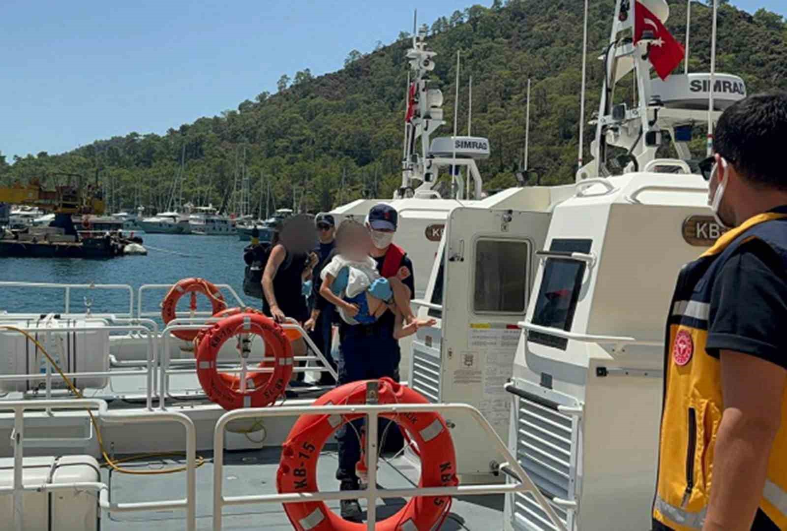 Gezi teknesinde rahatsızlanan çocuk için tıbbi tahliye gerçekleştirildi