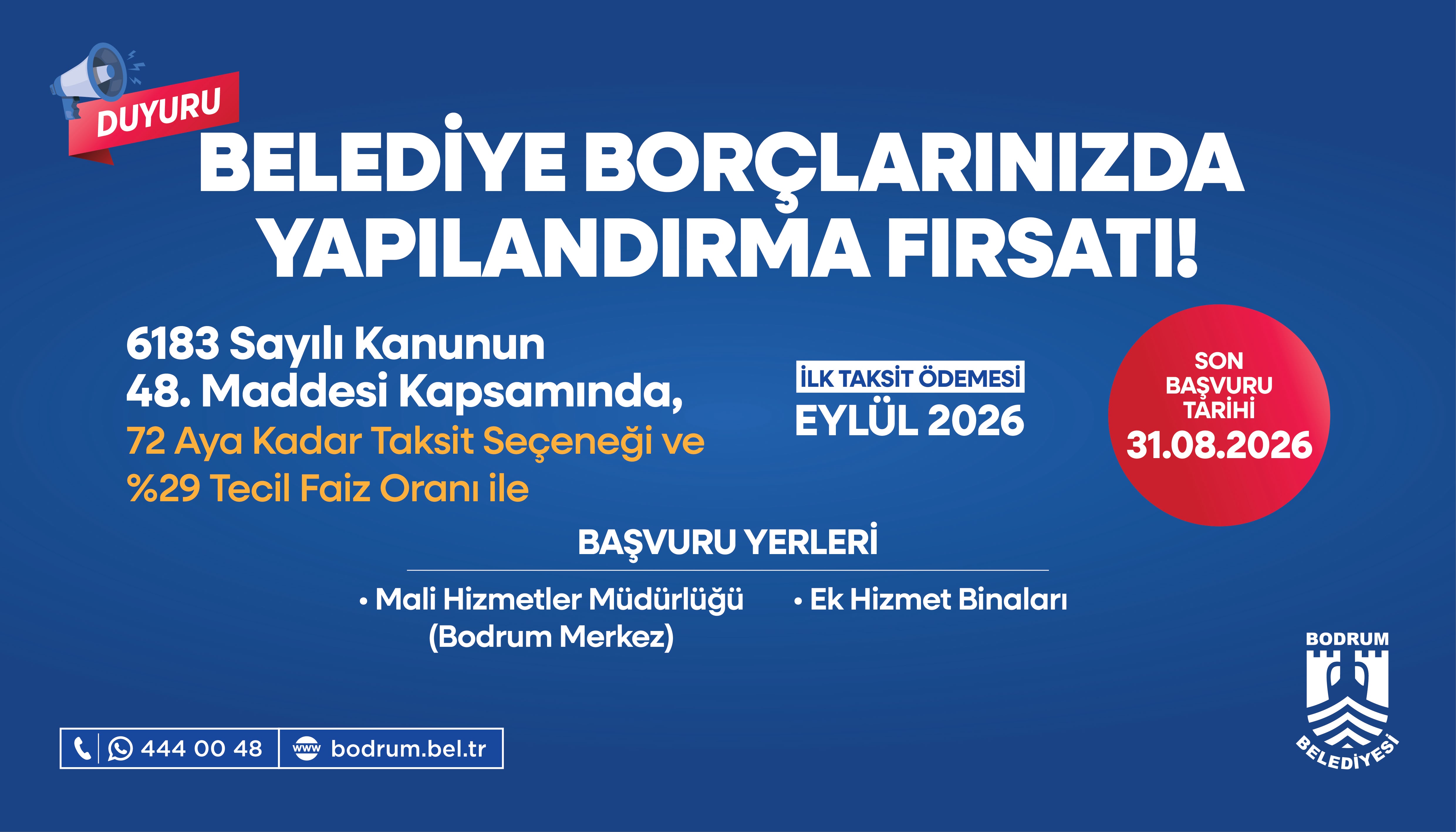 Belediye’ye borcu olanlar 72 ay vadeyle ödeyebilirsiniz