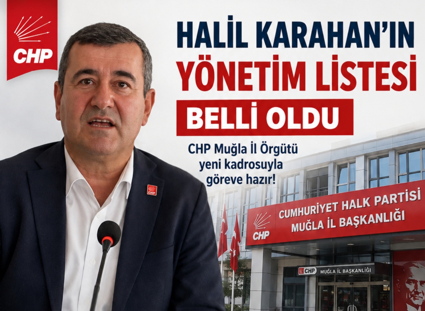 Chp Muğla İl Başkanlığında yönetim kurulu üyeleri belli oldu.
