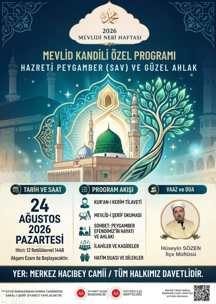 Köyceğiz’de Mevlid Kandili özel programlarla idrak edilecek